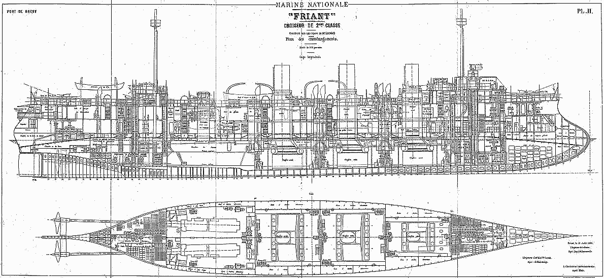 French Cruisers Drawings/Plan Sets – 1884 – 1898 designs