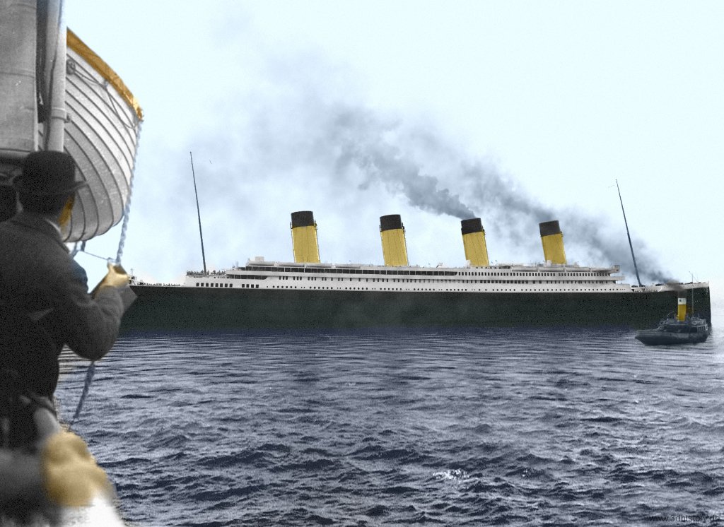 the real titanic ship in color